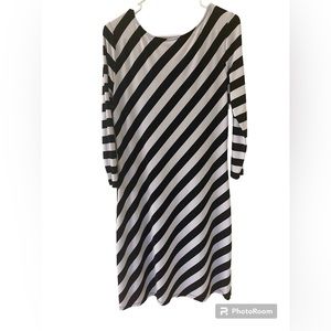 Black and white stripe Calvin Klein dress.